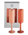 terra + peach | seff | unbreakable silicone champagne flute | porter green, champagne flutes, unbreakable champagne flutes, champagne flute glasses, coloured champagne glasses, champagne flutes australia