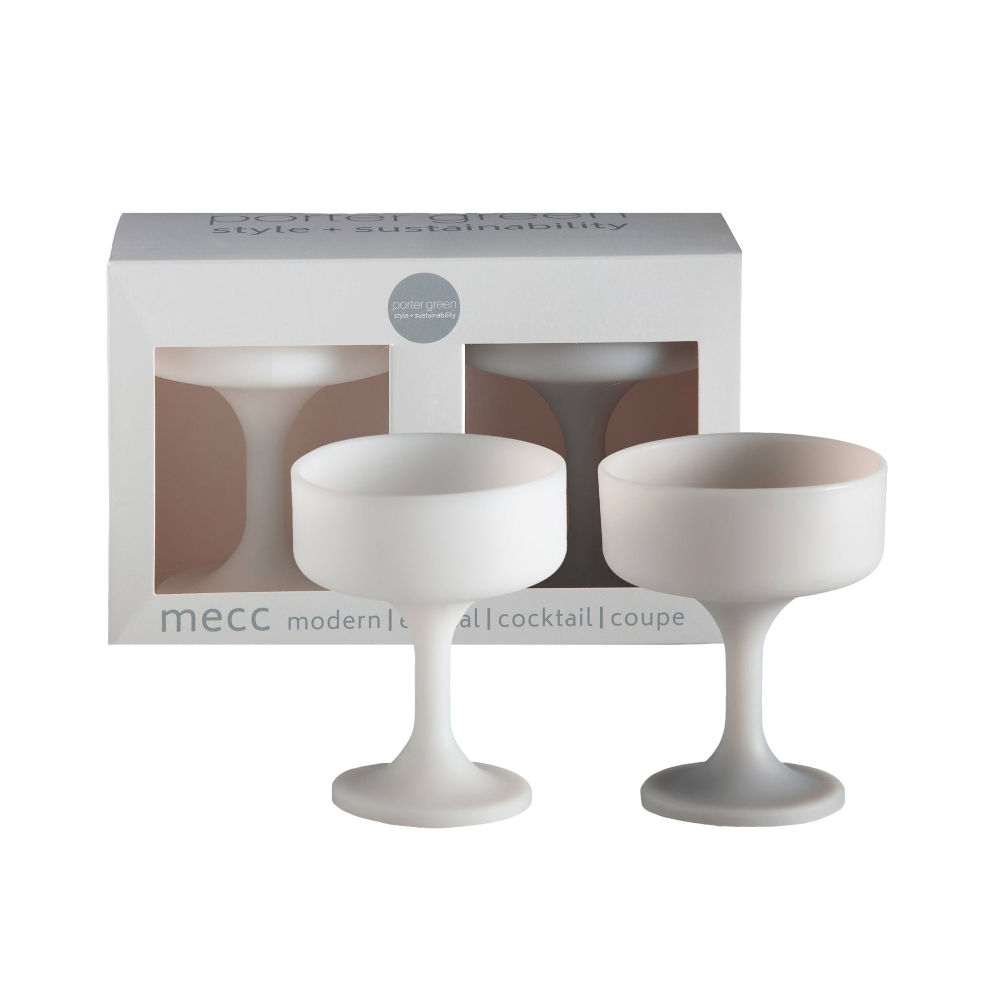 blanc + dove | mecc | silicone unbreakable cocktail glasses - porter green | style + sustainability