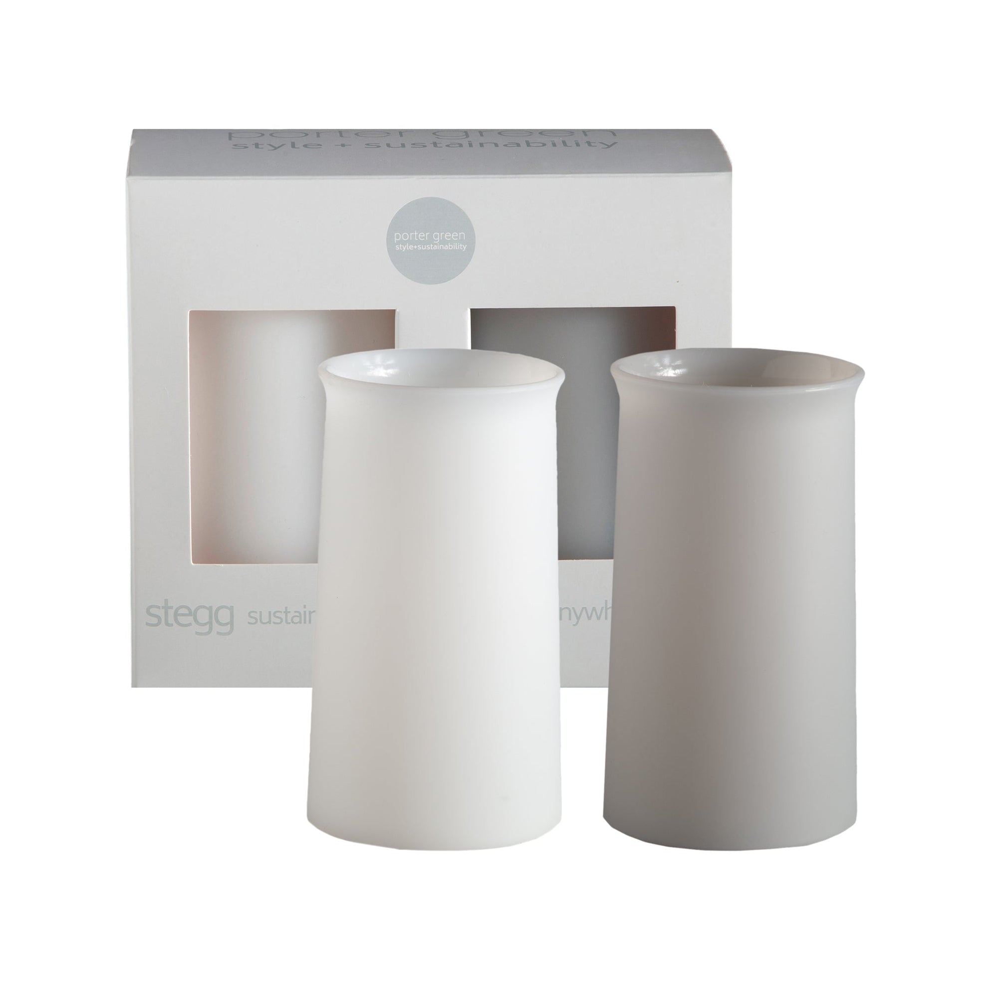 blanc + dove | stegg | silicone unbreakable highball glasses - porter green | style + sustainability
