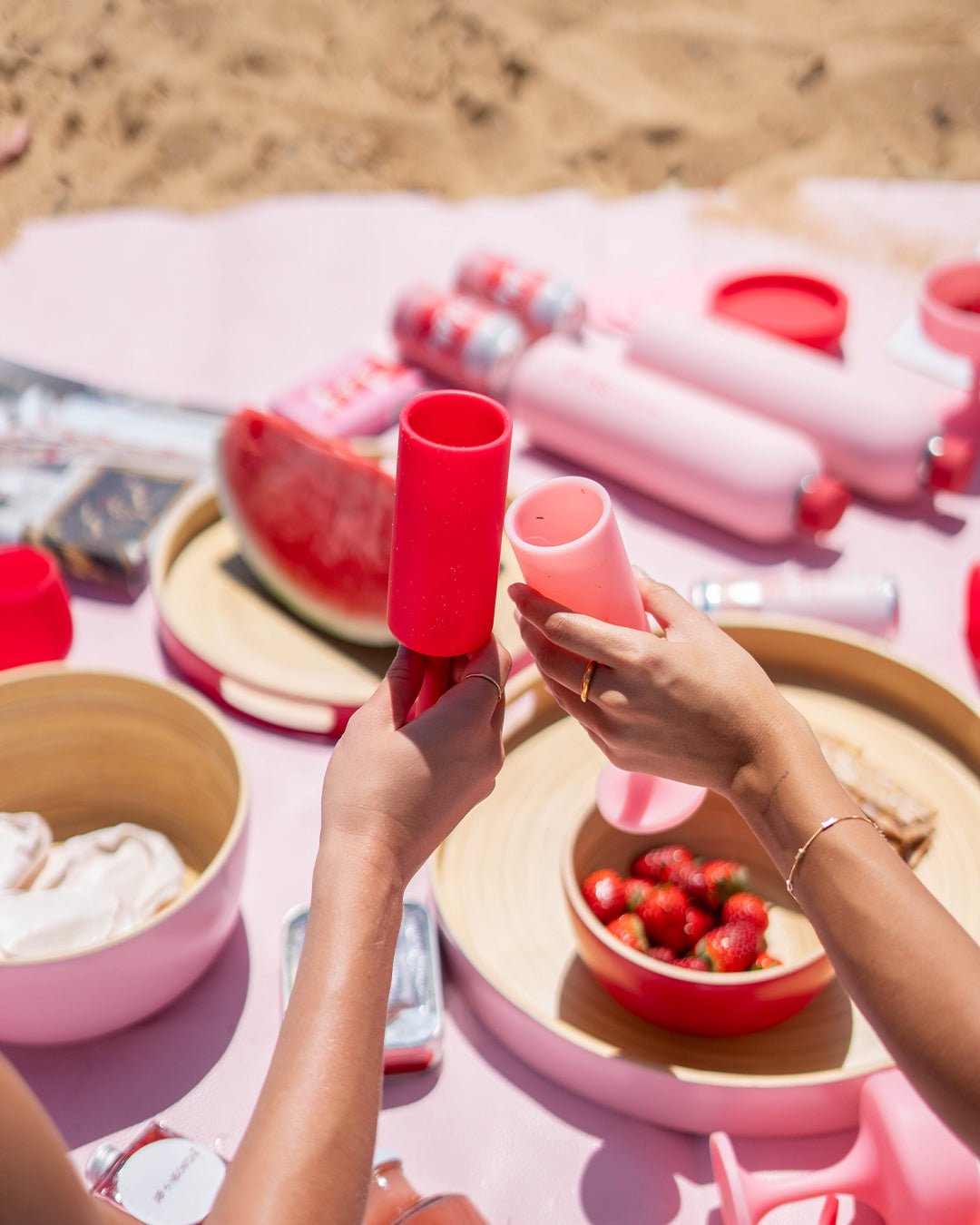 cherry + blush | seff | silicone unbreakable champagne flute - porter green | style + sustainability