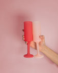 cherry + blush | seff | silicone unbreakable champagne flute - porter green | style + sustainability