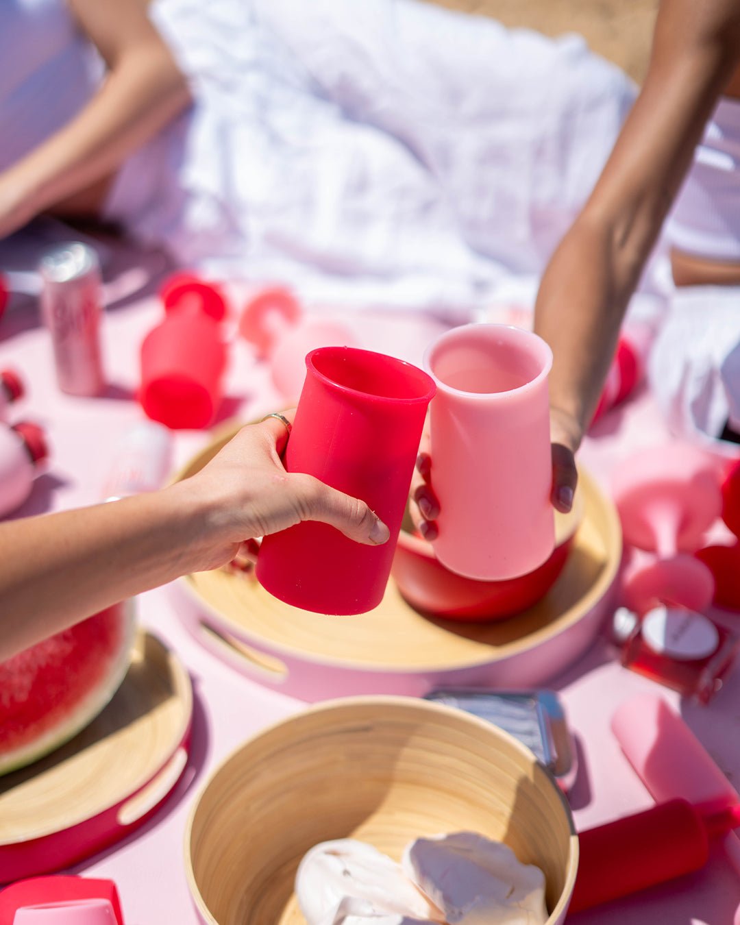 cherry + blush | stegg | silicone unbreakable highball glasses - porter green | style + sustainability