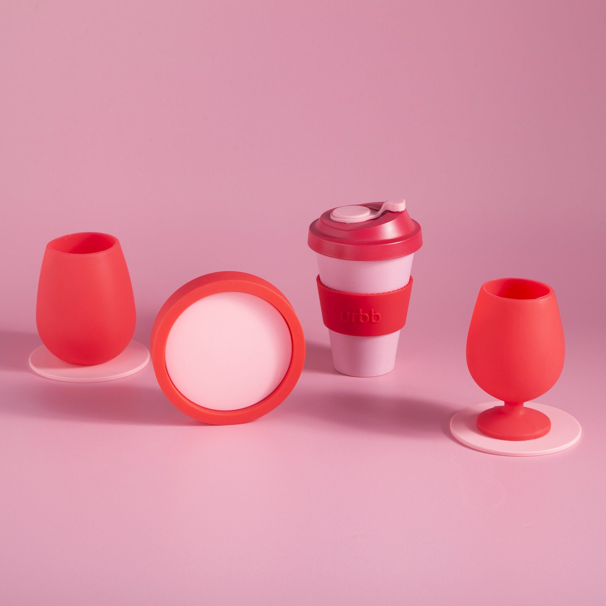 cherry + blush | stemm | silicone unbreakable wine glasses - porter green | style + sustainability