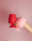 cherry + blush | stemm | silicone unbreakable wine glasses - porter green | style + sustainability