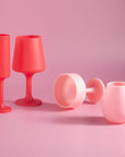 cherry + blush | swepp | silicone unbreakable wine glasses - porter green | style + sustainability