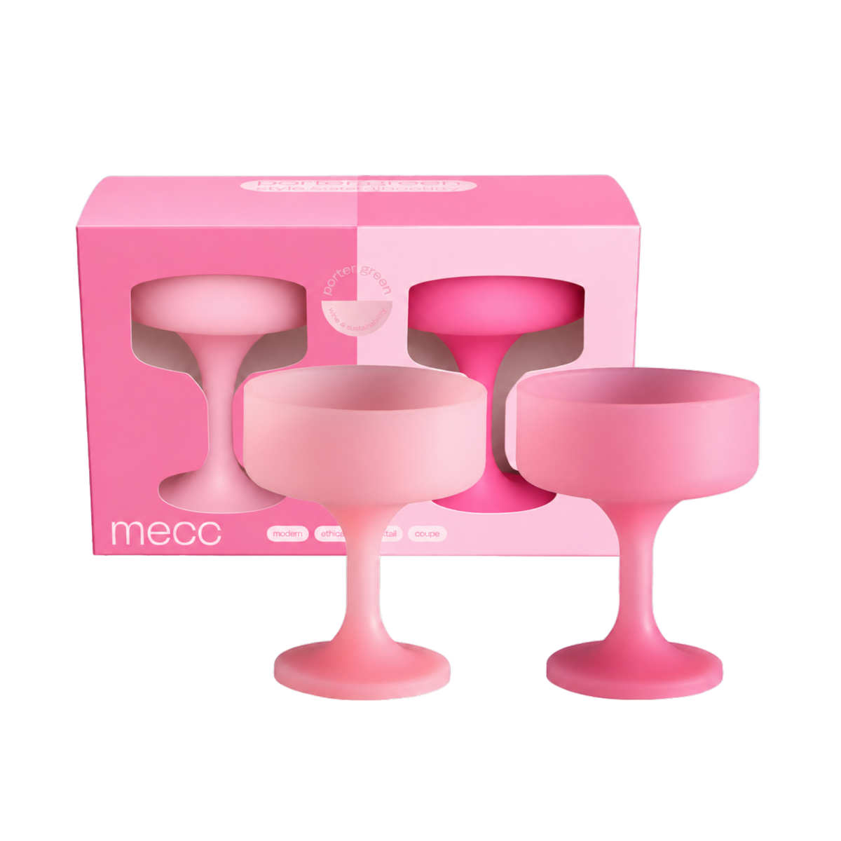 petalo | mecc | unbreakable silicone cocktail coupes - porter green | style + sustainability
