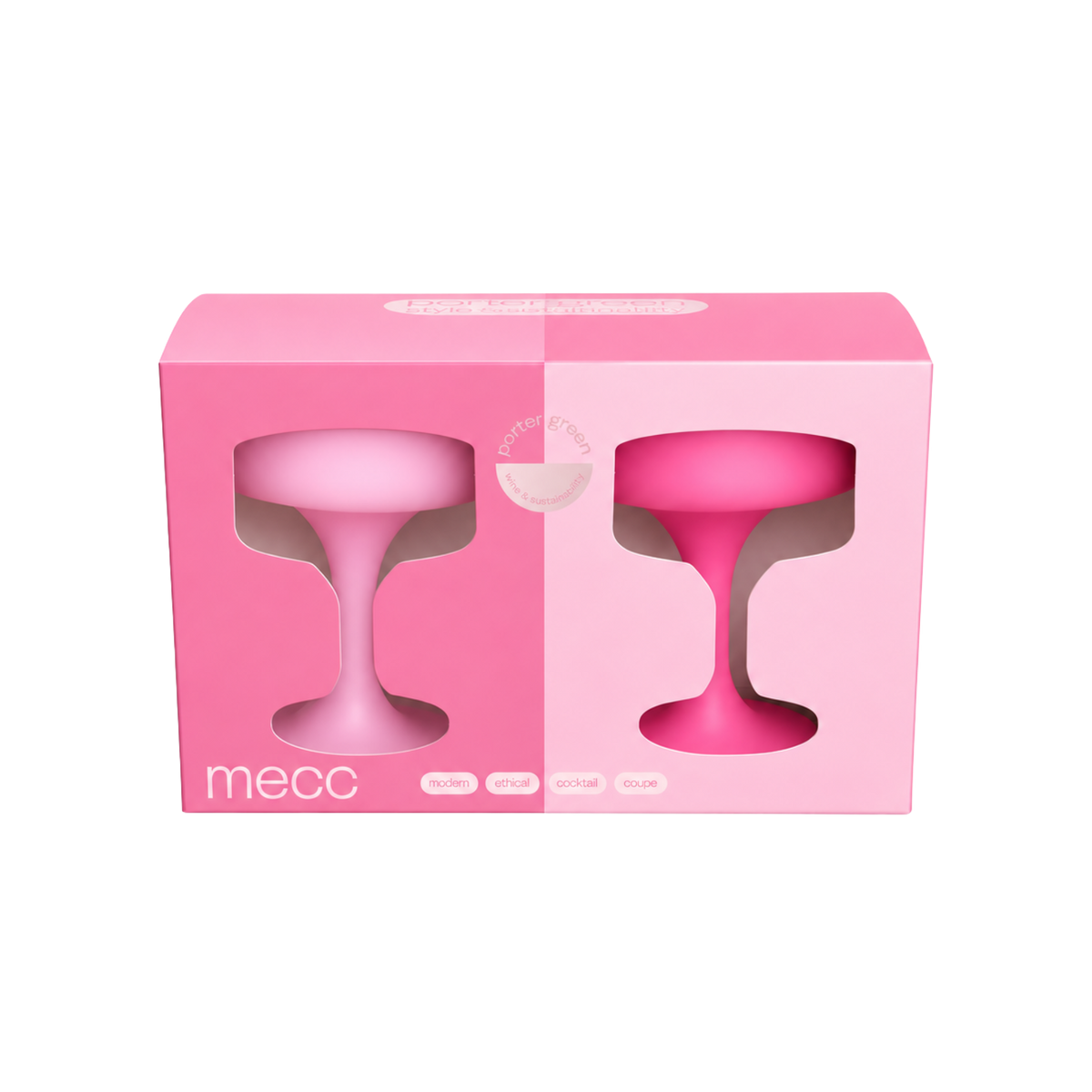 petalo | mecc | unbreakable silicone cocktail coupes - porter green | style + sustainability