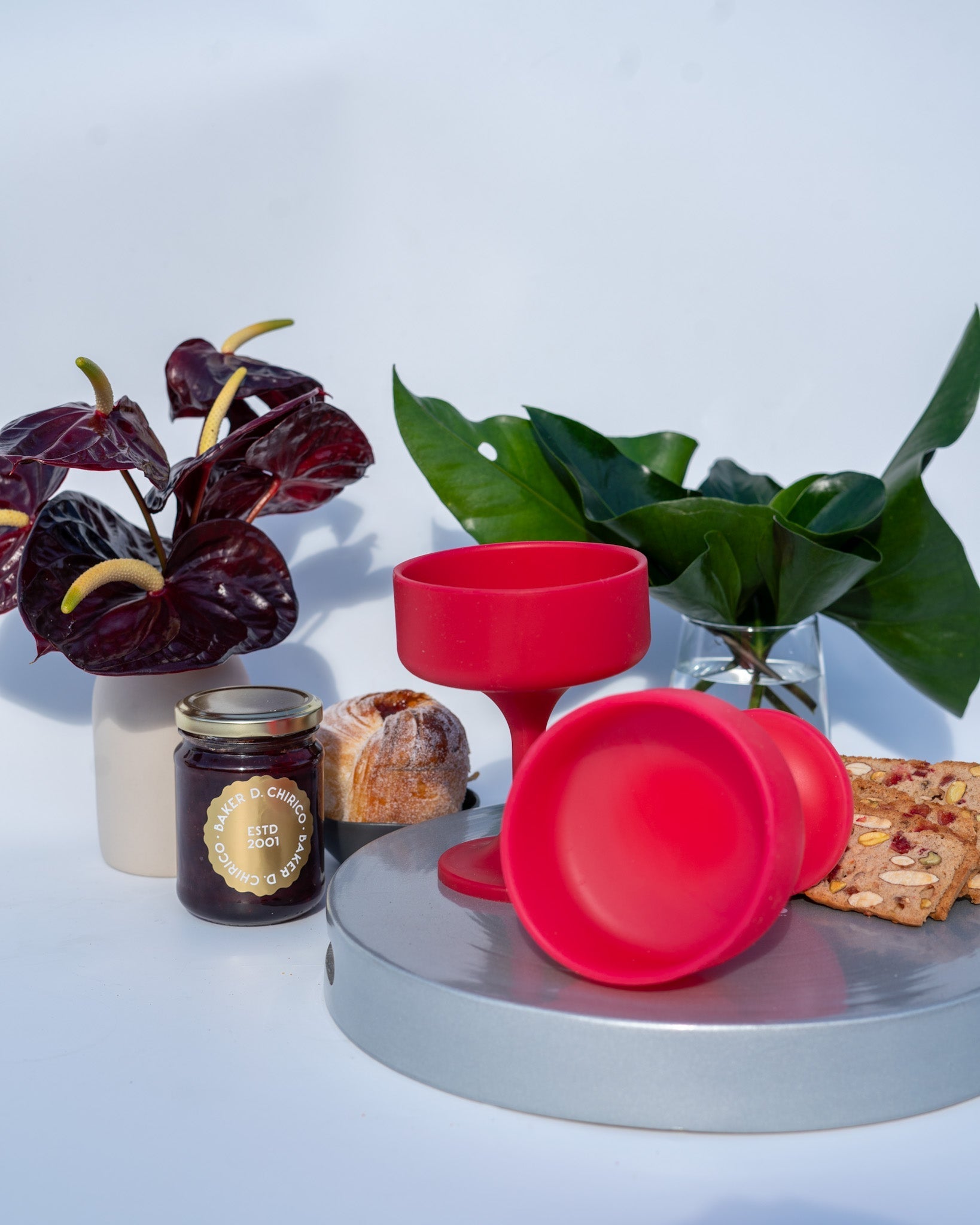 holiday cranberry | mecc | silicone unbreakable cocktail glasses - porter green | style + sustainability