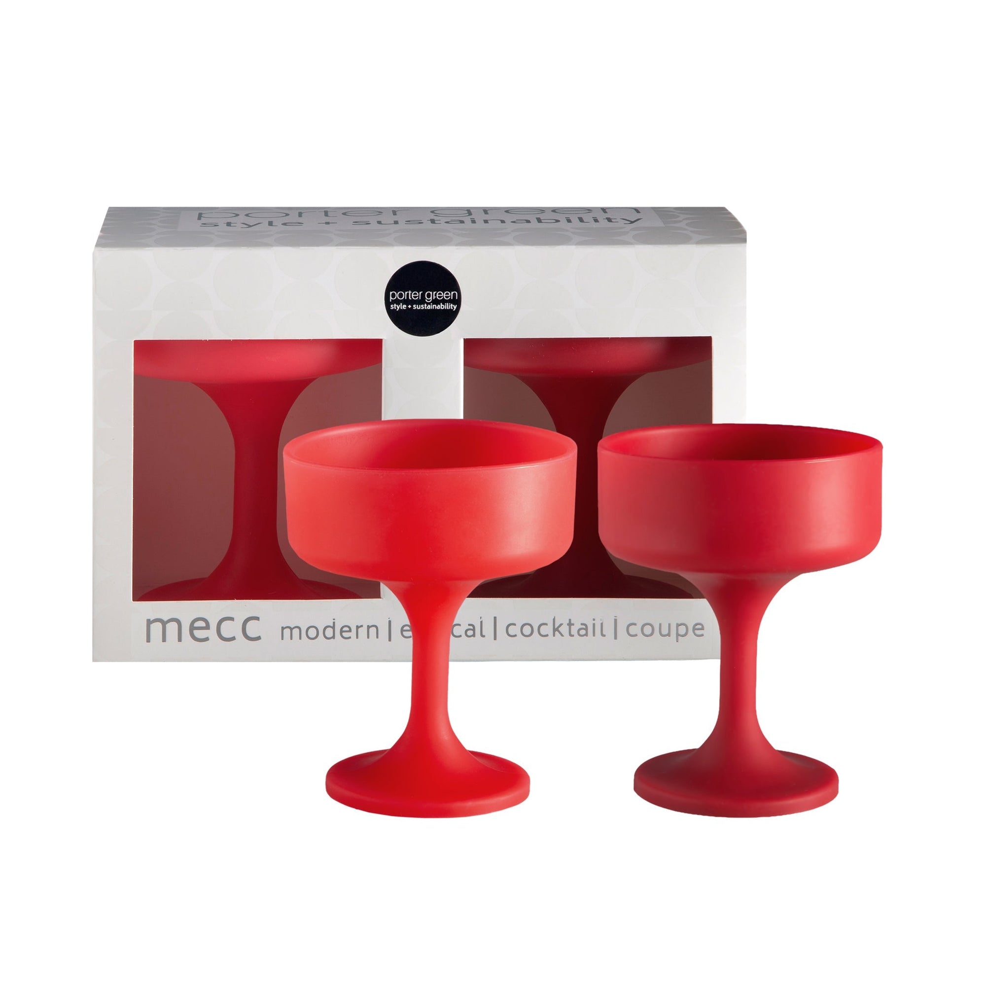 holiday cranberry | mecc | silicone unbreakable cocktail glasses - porter green | style + sustainability