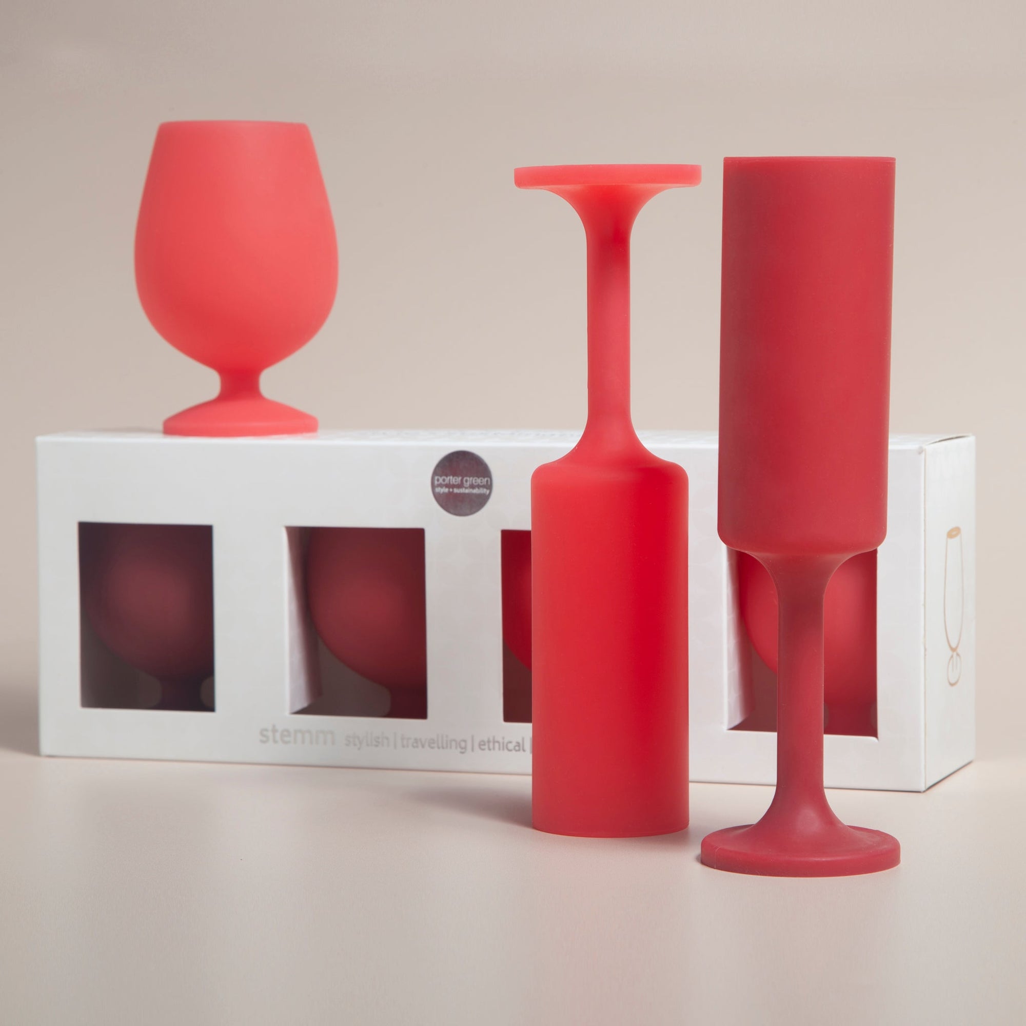 holiday cranberry | seff | silicone unbreakable champagne flute - porter green | style + sustainability