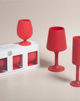 holiday cranberry | stemm | silicone unbreakable wine glasses - porter green | style + sustainability