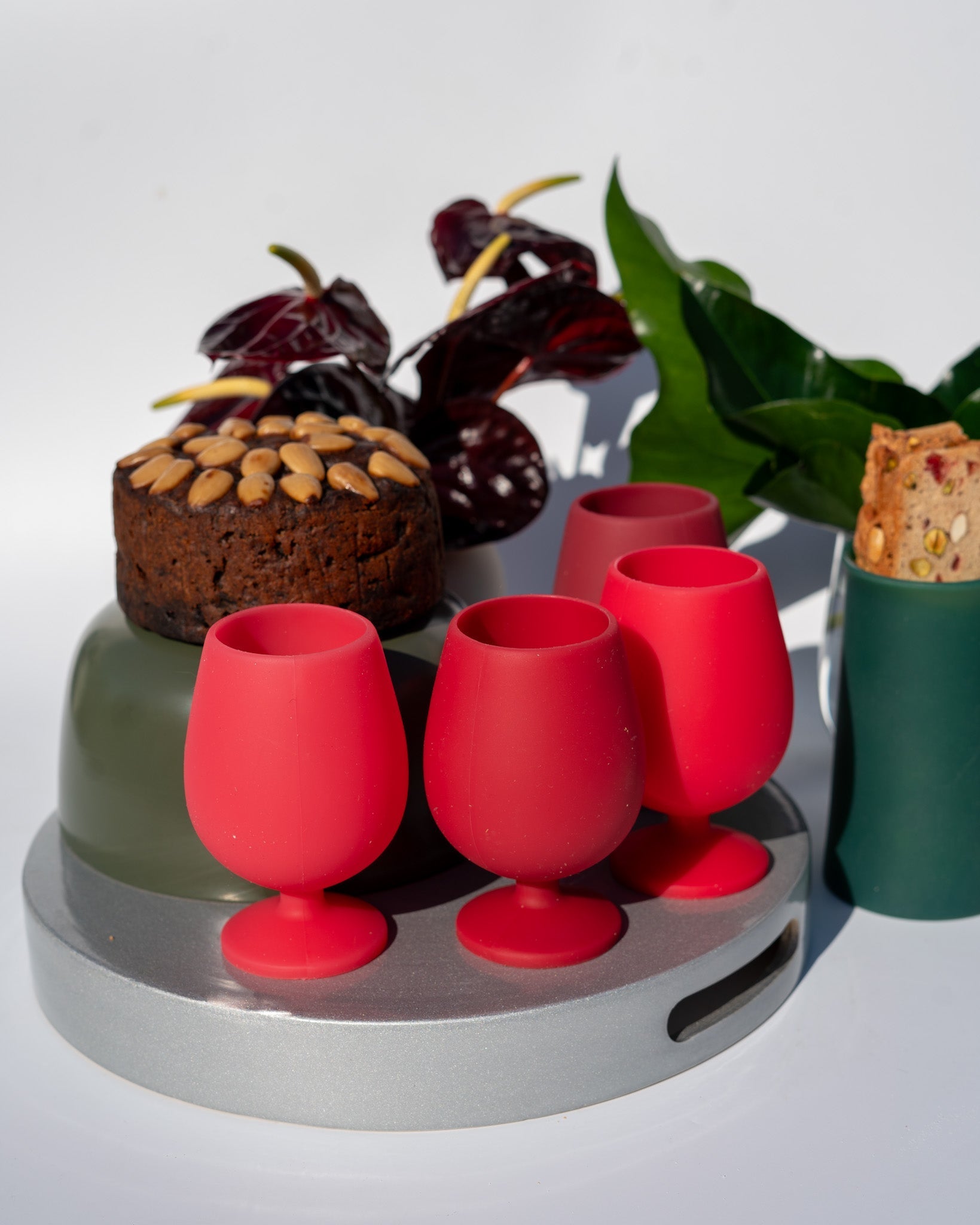 holiday cranberry | stemm | silicone unbreakable wine glasses - porter green | style + sustainability