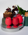 holiday cranberry | stemm | silicone unbreakable wine glasses - porter green | style + sustainability