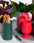 holiday cranberry | stemm | silicone unbreakable wine glasses - porter green | style + sustainability