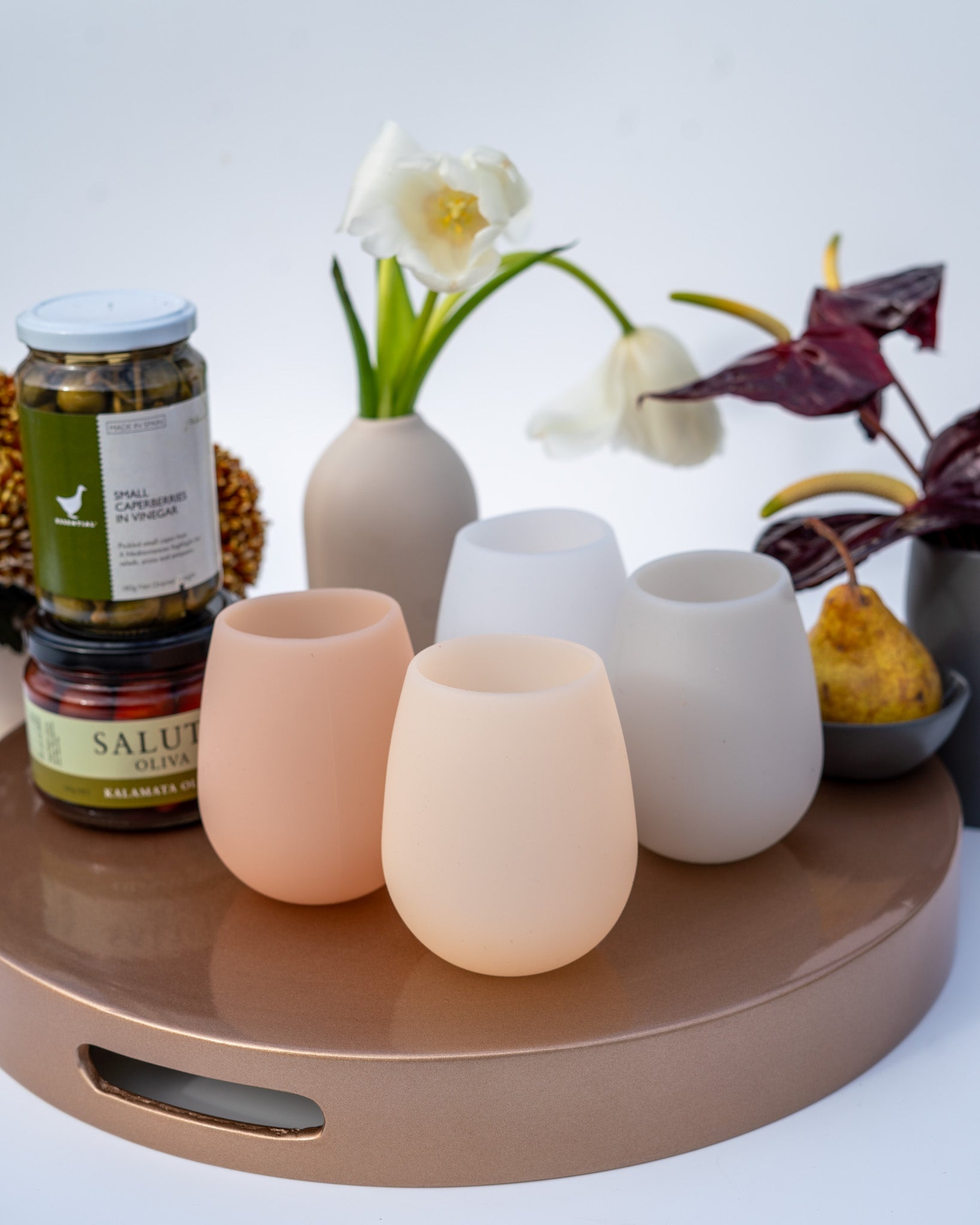 holiday frost | fegg | silicone unbreakable glasses - porter green | style + sustainability