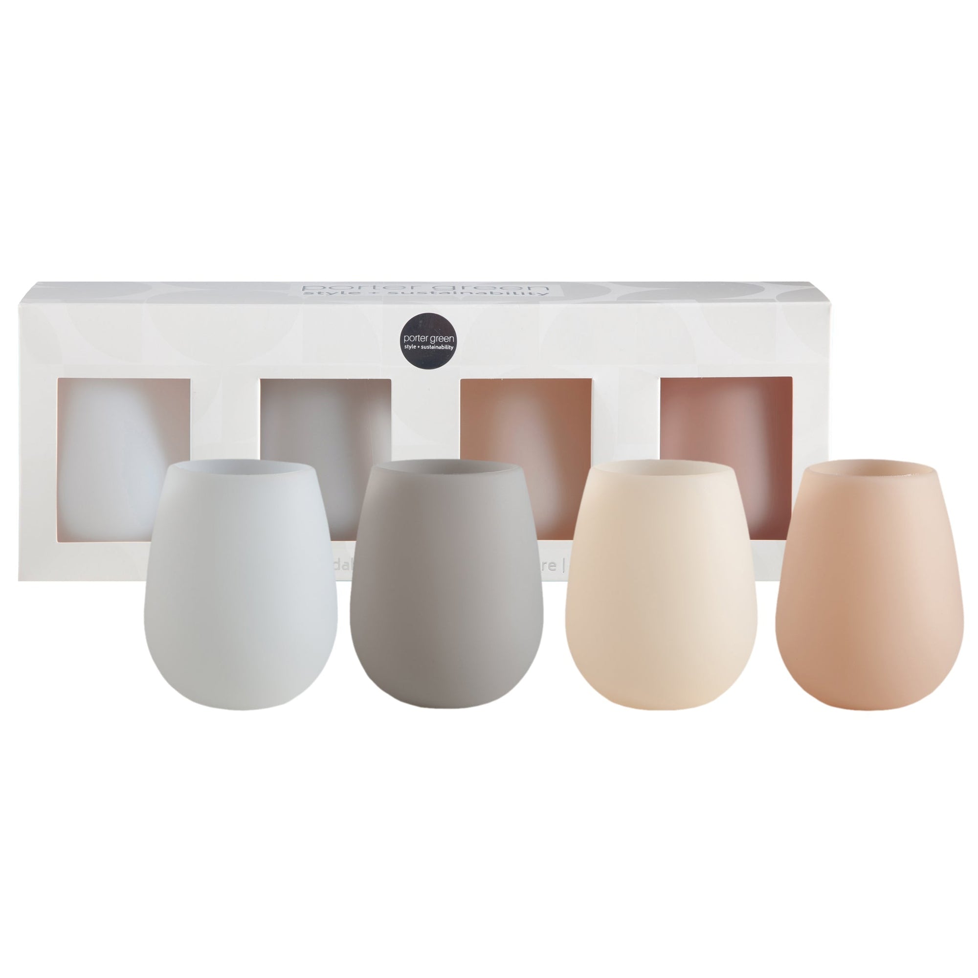 holiday frost | fegg | silicone unbreakable glasses - porter green | style + sustainability