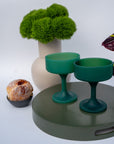 holiday mistletoe | mecc | silicone unbreakable cocktail glasses - porter green | style + sustainability