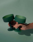 holiday mistletoe | mecc | silicone unbreakable cocktail glasses - porter green | style + sustainability