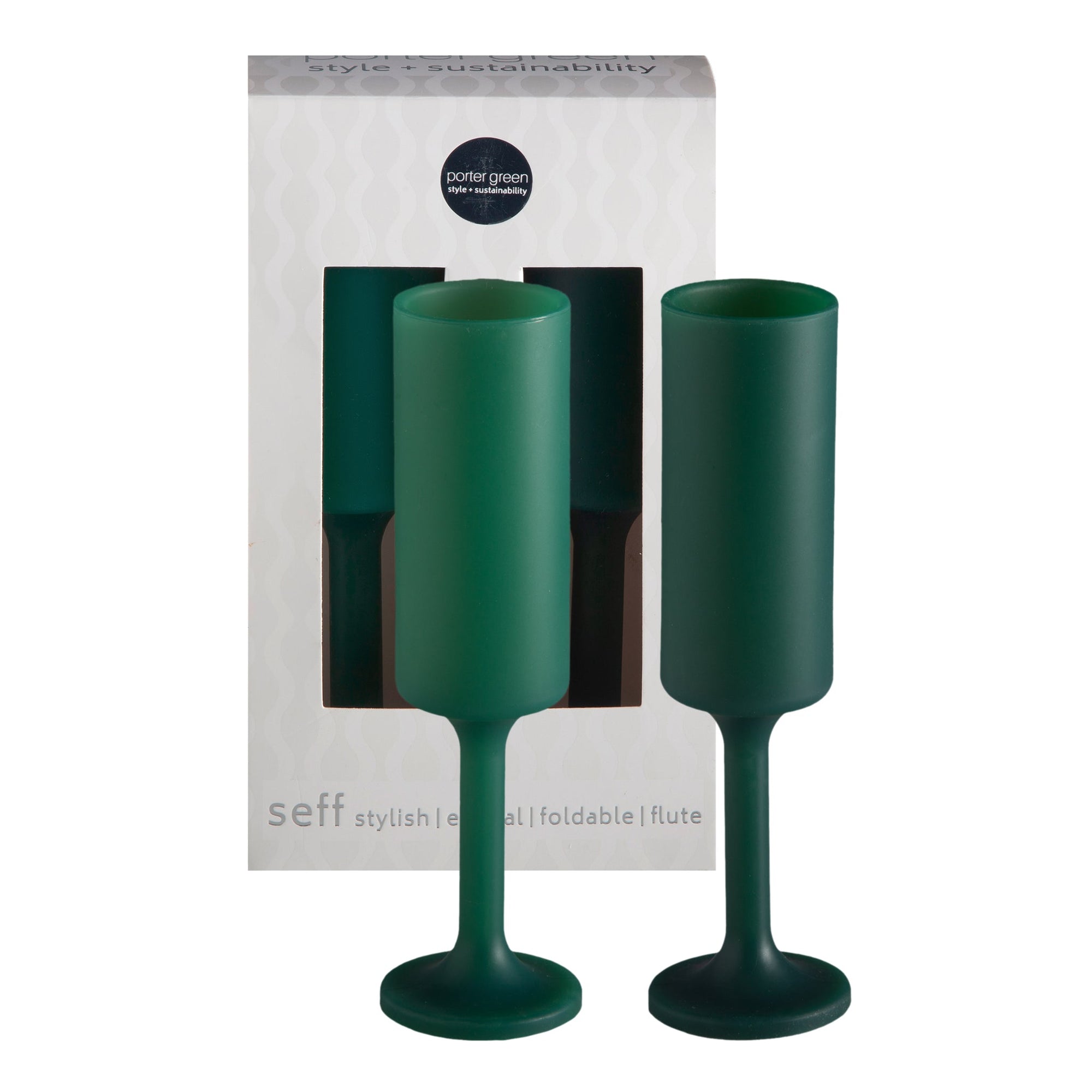 holiday mistletoe | seff | silicone unbreakable champagne flute - porter green | style + sustainability
