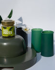 holiday mistletoe | stegg | silicone unbreakable highball glasses - porter green | style + sustainability