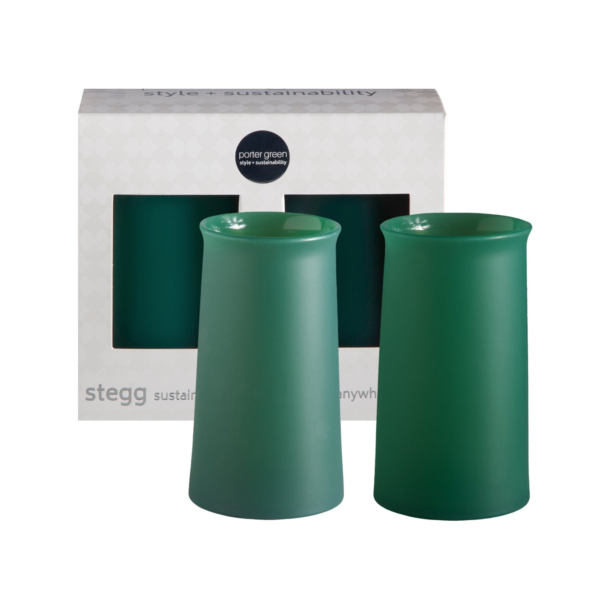 holiday mistletoe | stegg | silicone unbreakable highball glasses - porter green | style + sustainability