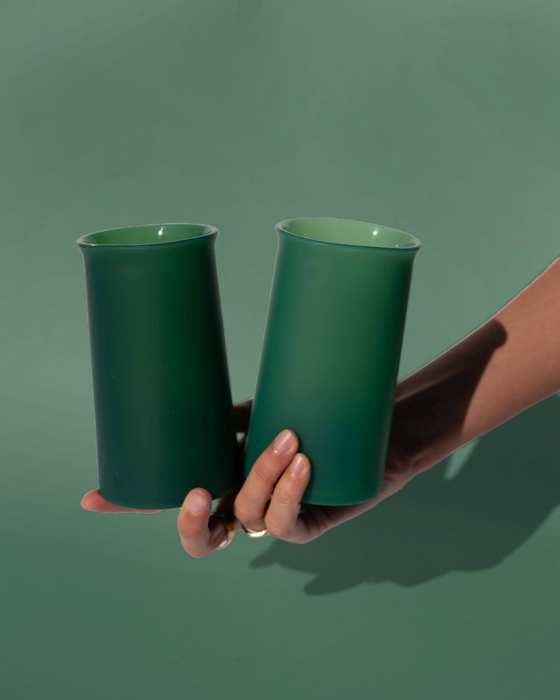 holiday mistletoe | stegg | silicone unbreakable highball glasses - porter green | style + sustainability