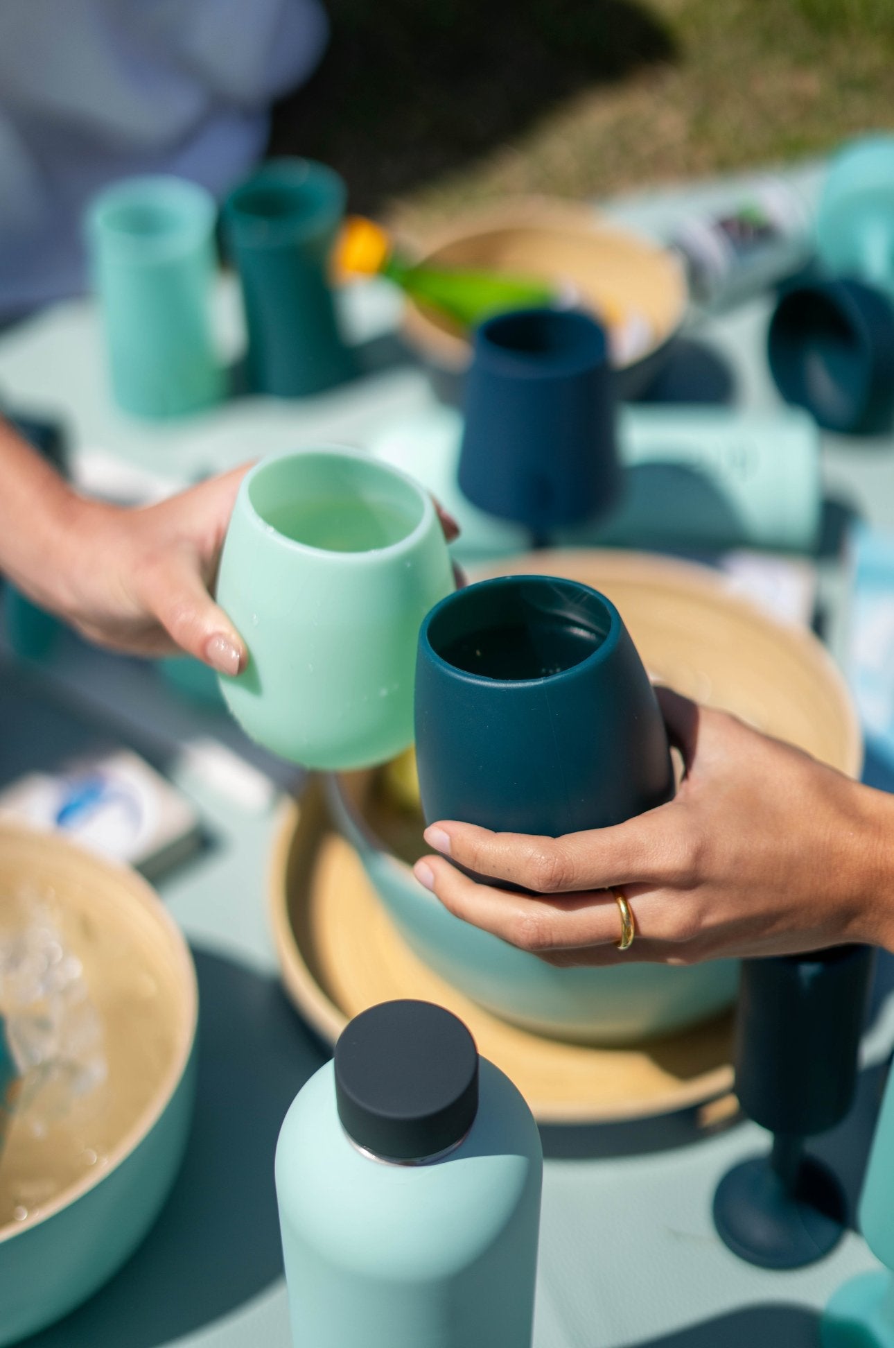 mist + ink | fegg | silicone unbreakable glasses - porter green | style + sustainability