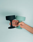mist + ink | mecc | silicone unbreakable cocktail glasses - porter green | style + sustainability
