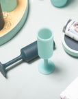 mist + ink | seff | silicone unbreakable champagne flute - porter green | style + sustainability