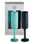 mist + ink | seff | silicone unbreakable champagne flute - porter green | style + sustainability