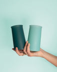 mist + ink | stegg | silicone unbreakable highball glasses - porter green | style + sustainability