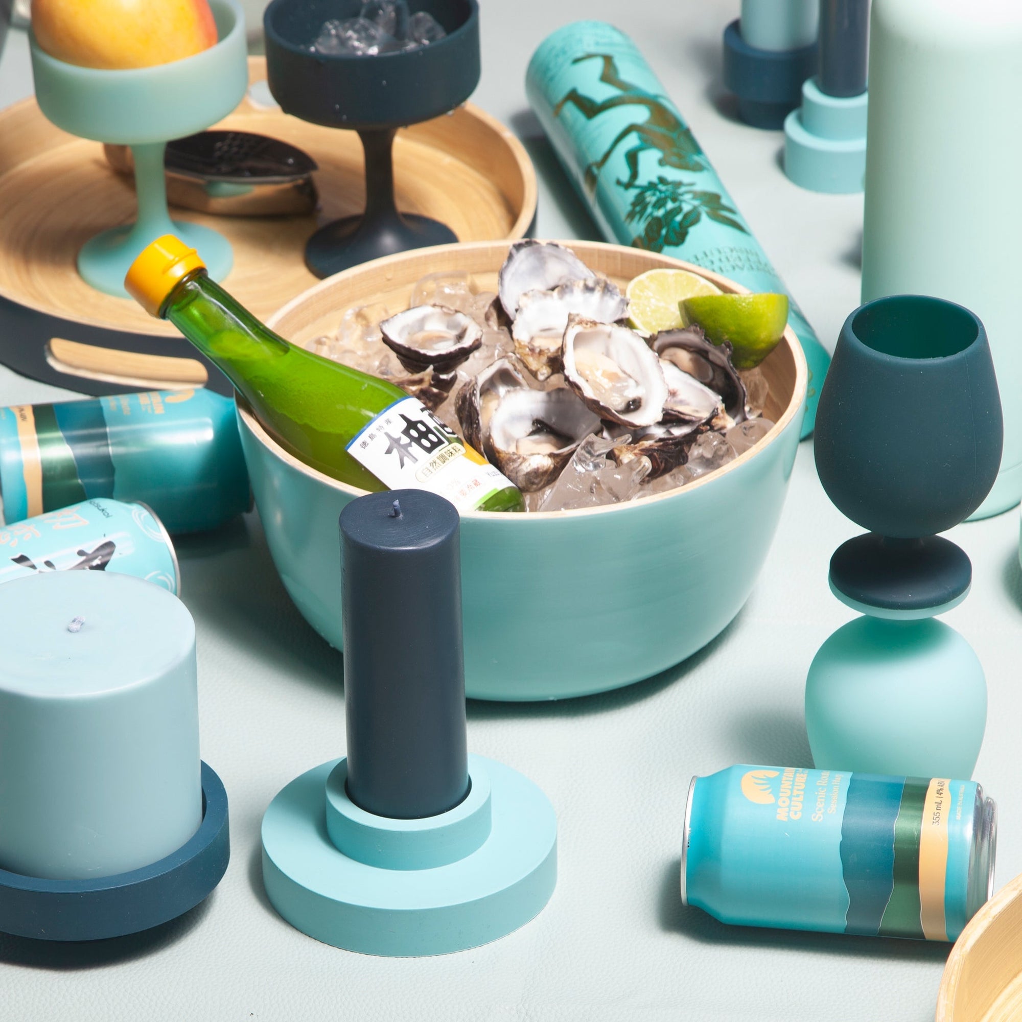 mist + ink | stemm | silicone unbreakable wine glasses - porter green | style + sustainability