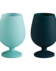 mist + ink | stemm | silicone unbreakable wine glasses - porter green | style + sustainability