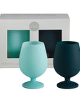 mist + ink | stemm | silicone unbreakable wine glasses - porter green | style + sustainability