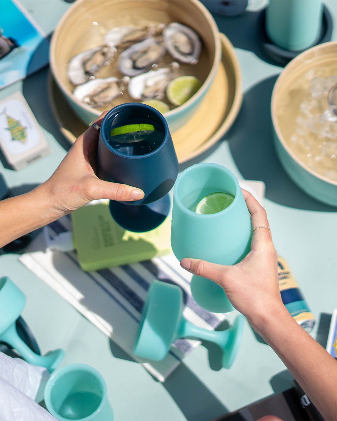 mist + ink | swepp | silicone unbreakable wine glasses - porter green | style + sustainability