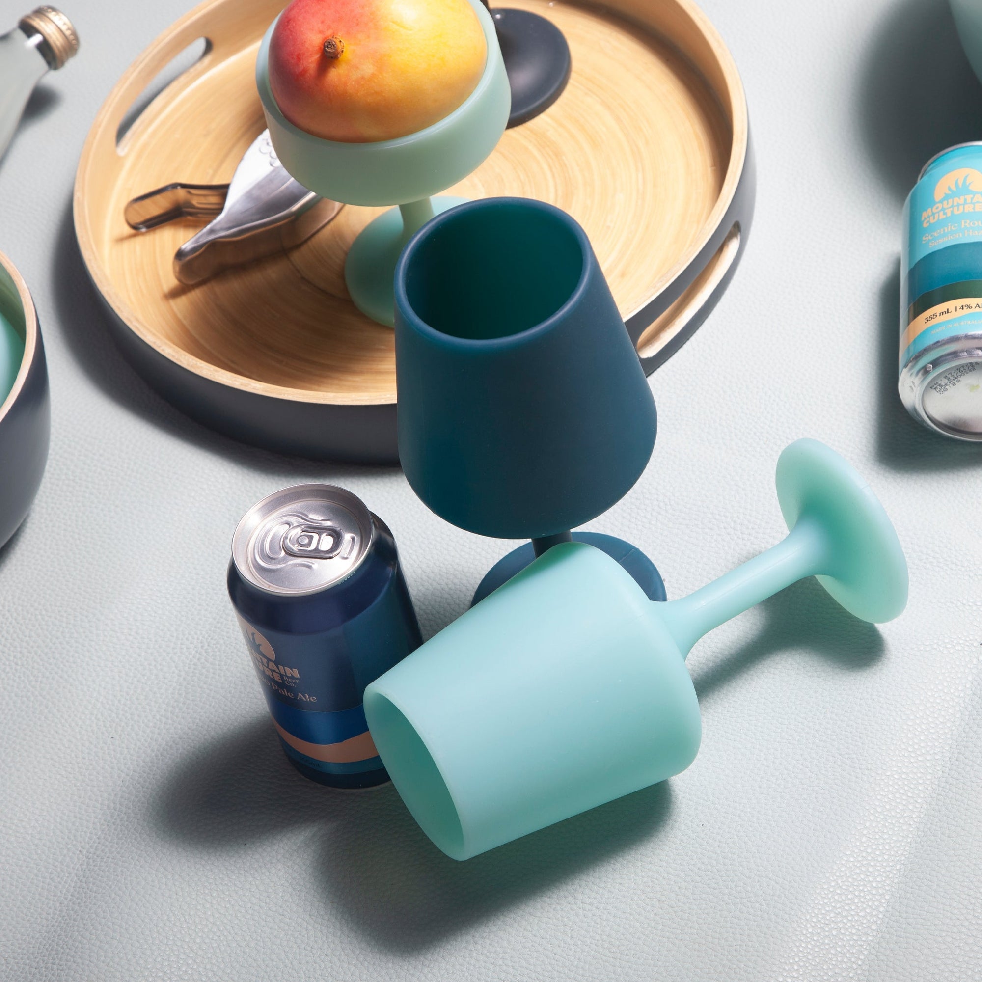 mist + ink | swepp | silicone unbreakable wine glasses - porter green | style + sustainability