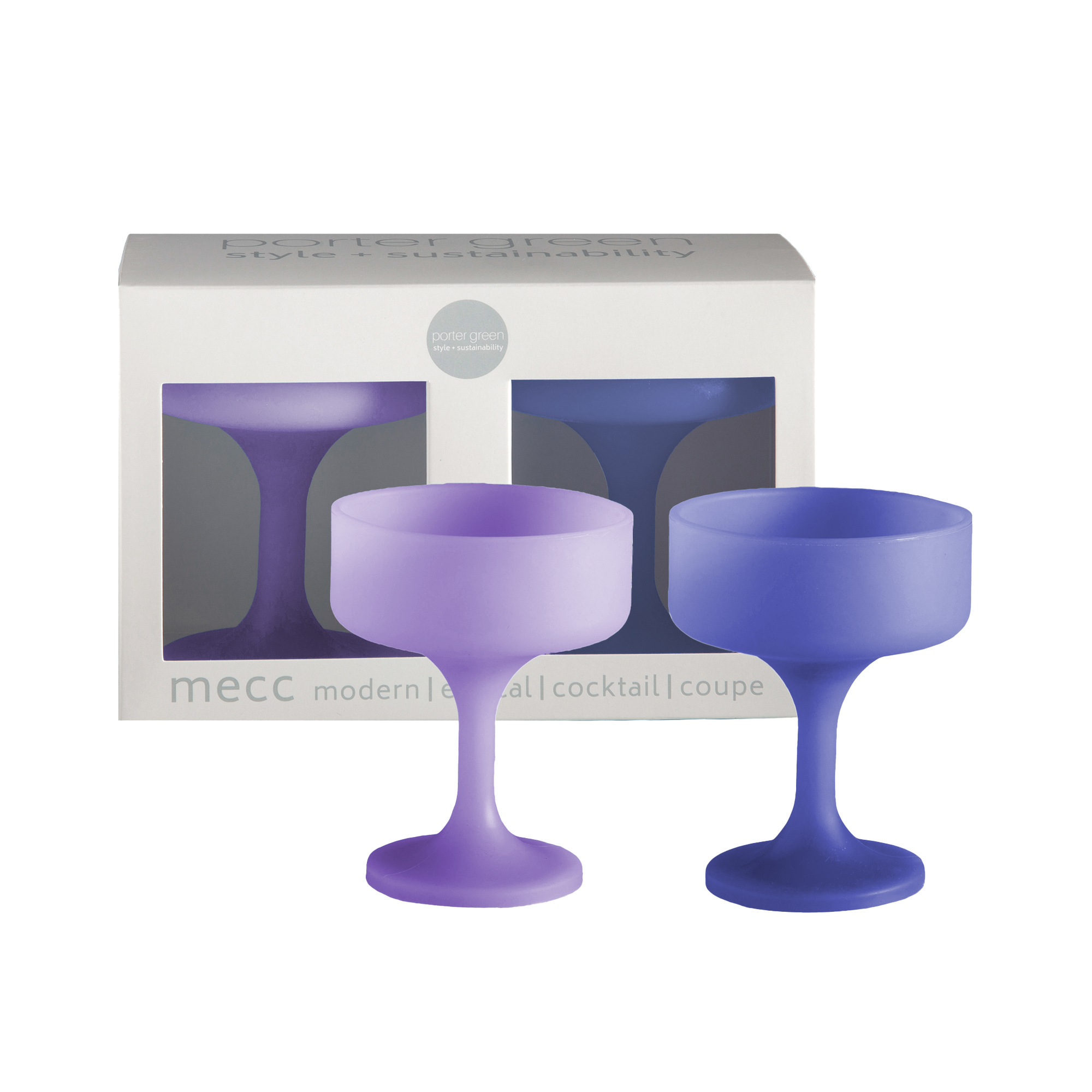 tanzanite + amethyst | mecc | silicone unbreakable cocktail glasses