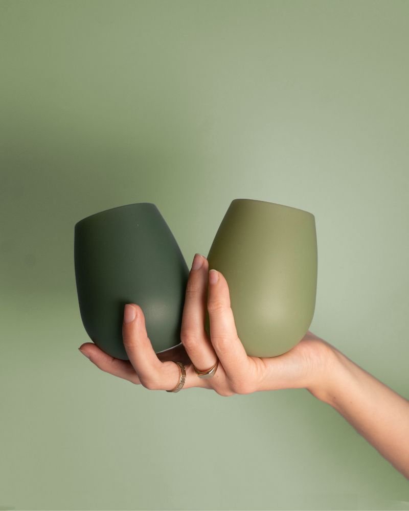 sage + olive | fegg | silicone unbreakable glasses - porter green | style + sustainability