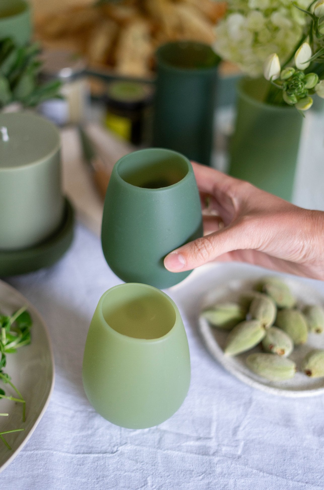 sage + olive | fegg | silicone unbreakable glasses - porter green | style + sustainability