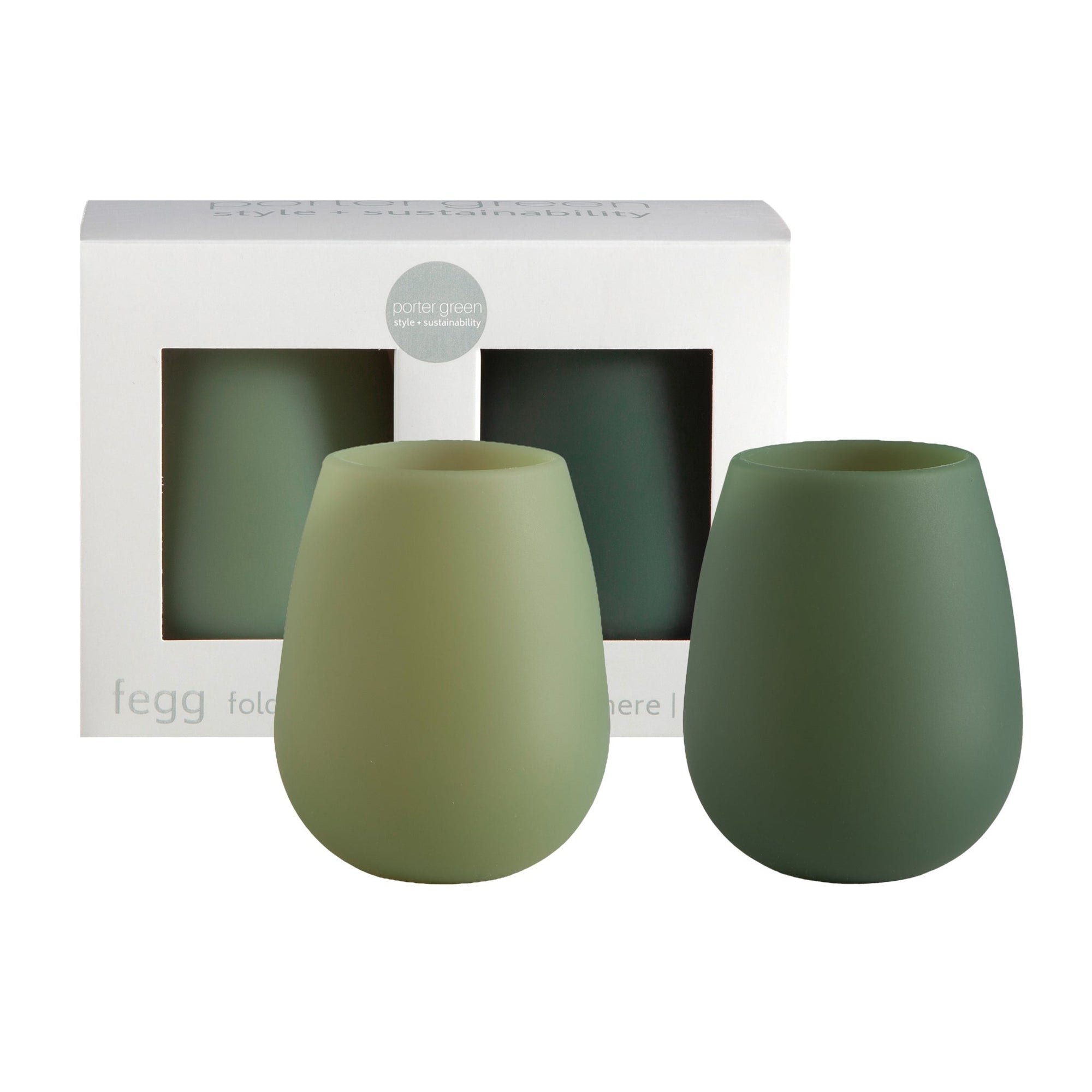 sage + olive | fegg | silicone unbreakable glasses - porter green | style + sustainability