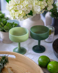 sage + olive | mecc | silicone unbreakable cocktail glasses - porter green | style + sustainability