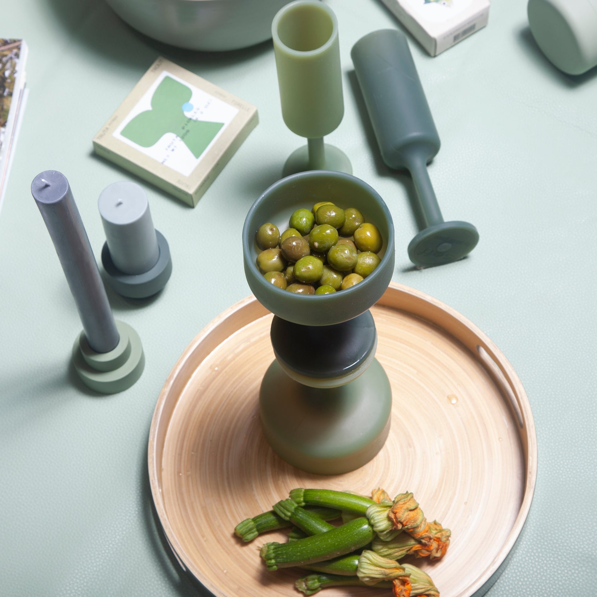 sage + olive | mecc | silicone unbreakable cocktail glasses - porter green | style + sustainability