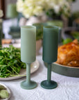 sage + olive | seff | silicone unbreakable champagne flute - porter green | style + sustainability
