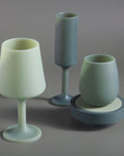 sage + olive | seff | silicone unbreakable champagne flute - porter green | style + sustainability