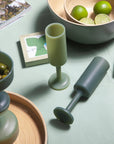 sage + olive | seff | silicone unbreakable champagne flute - porter green | style + sustainability