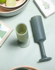 sage + olive | seff | silicone unbreakable champagne flute - porter green | style + sustainability