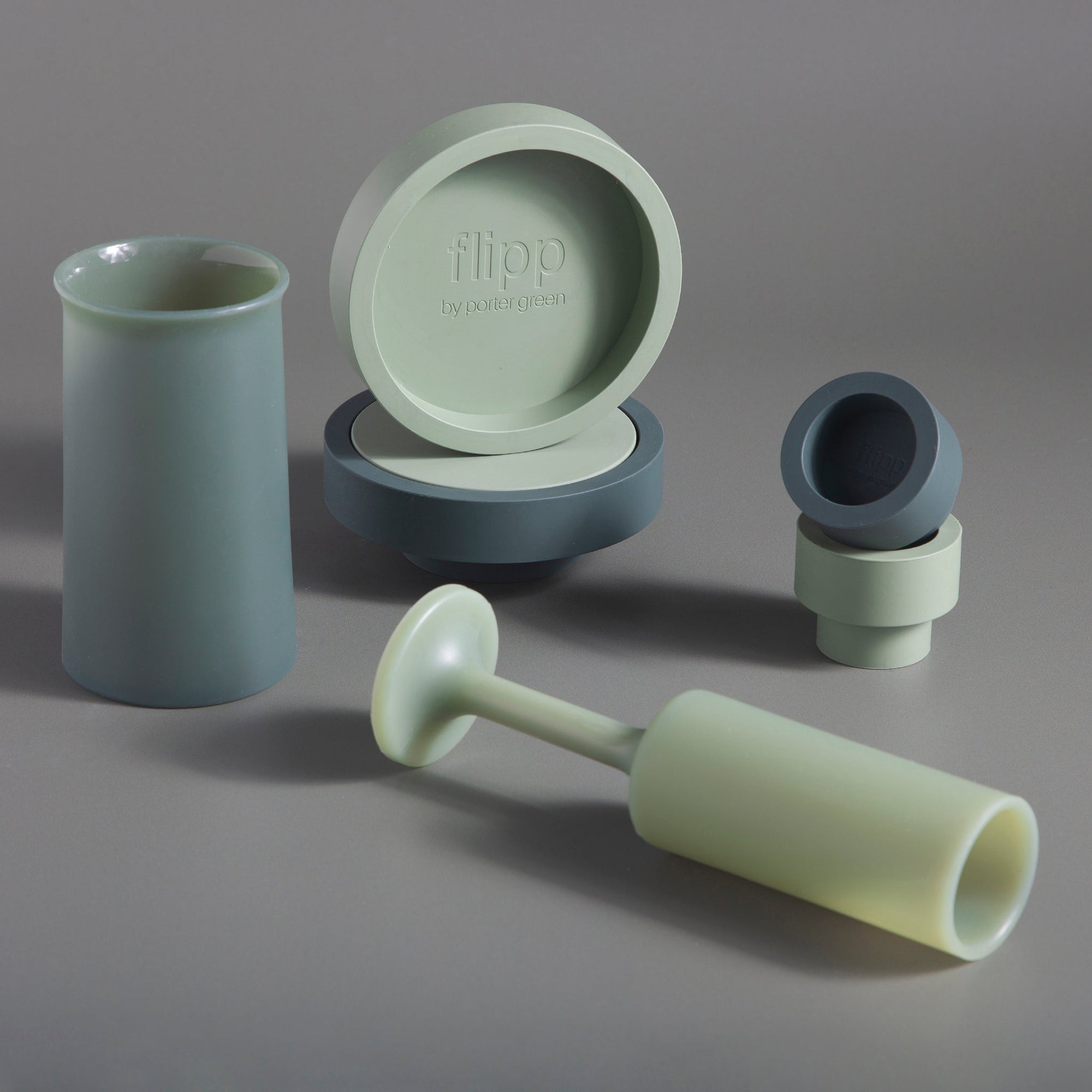 sage + olive | seff | silicone unbreakable champagne flute - porter green | style + sustainability