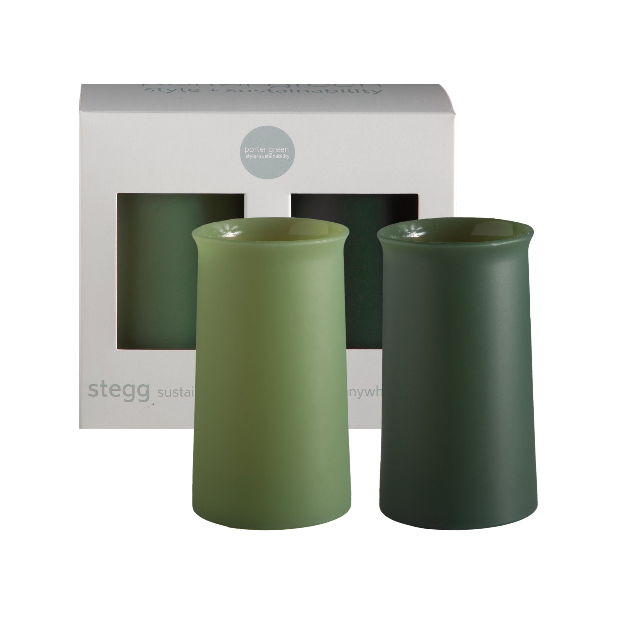 sage + olive | stegg | silicone unbreakable highball glasses - porter green | style + sustainability