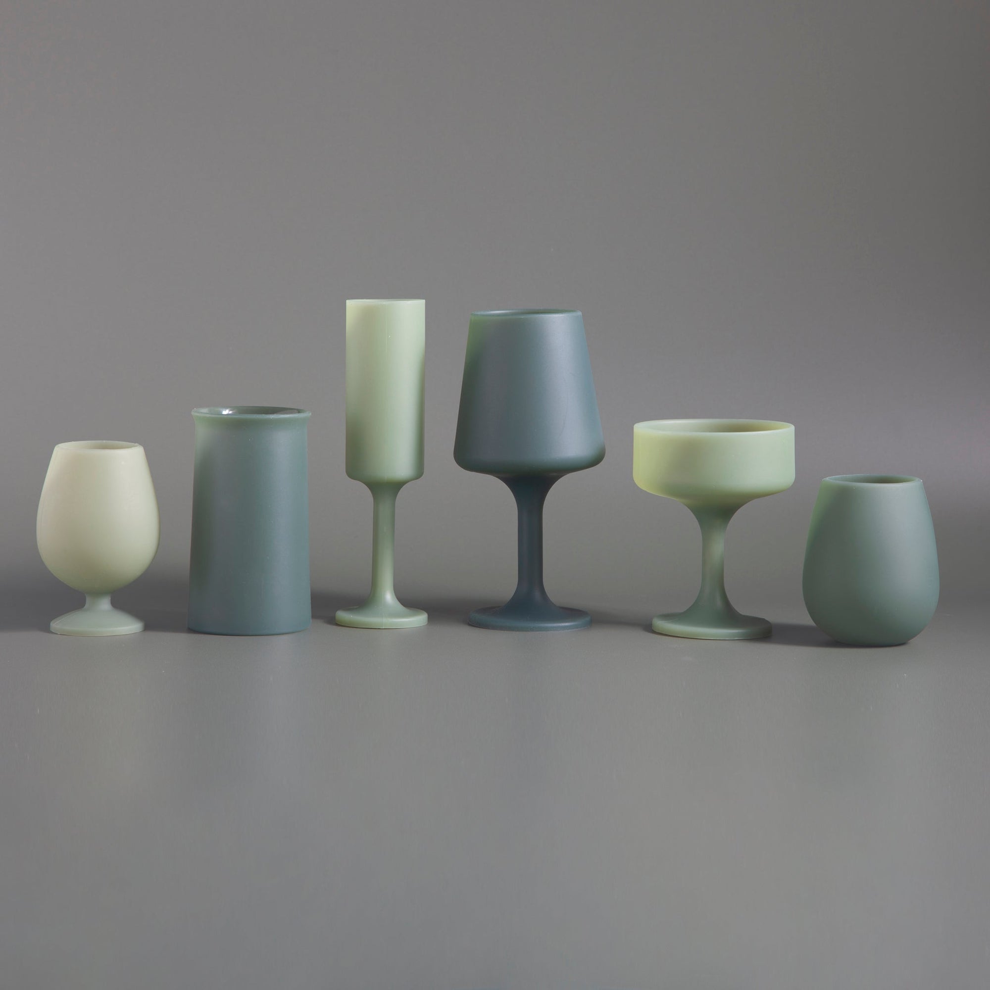 sage + olive | stemm | silicone unbreakable wine glasses - porter green | style + sustainability