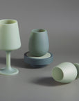 sage + olive | stemm | silicone unbreakable wine glasses - porter green | style + sustainability